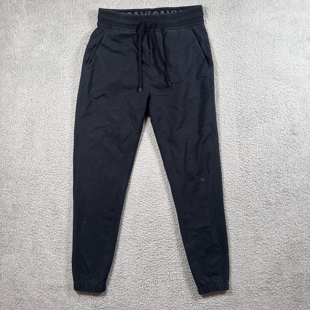 SAXX Down Time Pants Mens Small Black Joggers Drawstring Pockets Casual Comfy‎